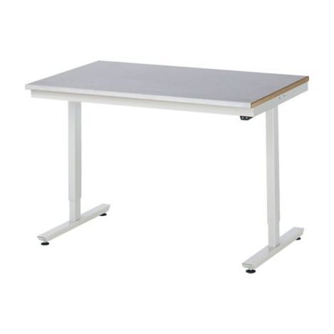 RAU Arbeitstisch adlatus 150 elektrisch höhenverstellbar Arbeitsplatte mit Stahlblechbelag 1250 mm x 800 mm (1/3)