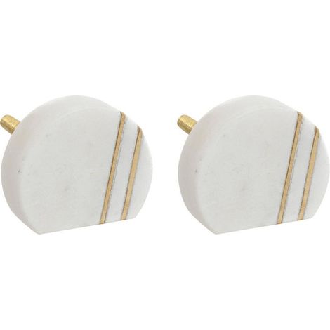 Lot de 2 Boutons de Meuble "Maeva" 4cm Blanc (1/3)
