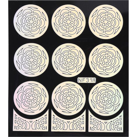 Autocollants de nail art, pochoirs floraux pour manucure, décalcomanies de motifs NF318 (1/3)