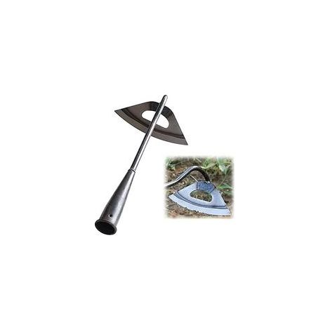 Scarificateur de jardin à houe creuse trempé en acier, outil de désherbage professionnel – Manche long, efficace et durable–