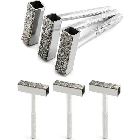 Lot de 3 meules diamantées avec poignée antidérapante, pour l'ébavurage et le meulage (131345 mm) (1/4)
