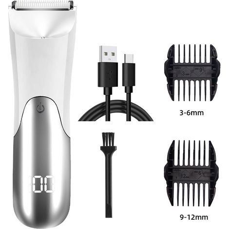 rasoir electriques hommes-Tondeuse pour hommes, rasoir électrique portable avec lumière, tondeuse à cheveux pour hommes avec écran numérique LCD — pour barbe, zones intimes, jambes et poils pubiens.