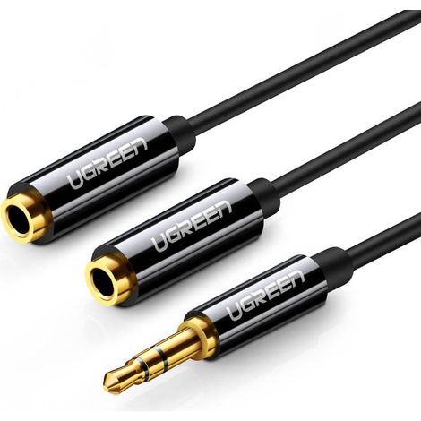 Cable divisor de audio AUX con conector de 3,5 mm ugreen AV123, 25 cm (negro)