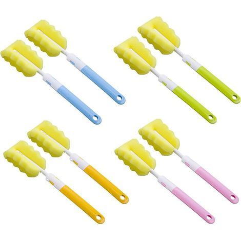 8 Pcs Brosse de Bouteille en Mousse Brosse de Nettoyage pour Biberon Tasses Bouilloires