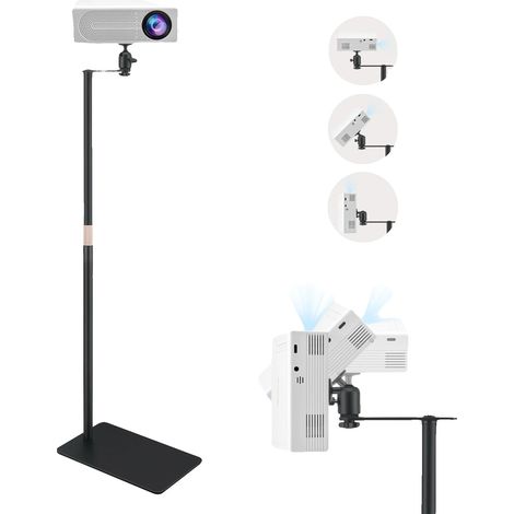 Supporto per proiettore, altezza regolabile, rotazione a 360°, solo supporto (1/2)