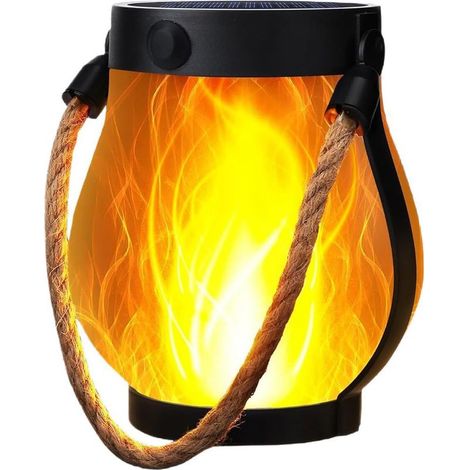 Lampe Solaire Extérieur Suspendue Étanche IP65 -  Lanterne Jardin Flamme Réaliste, Auto Détection pour Terrasse/Balcon/Patio - Éclairage Déco Murale Solaire (1/5)