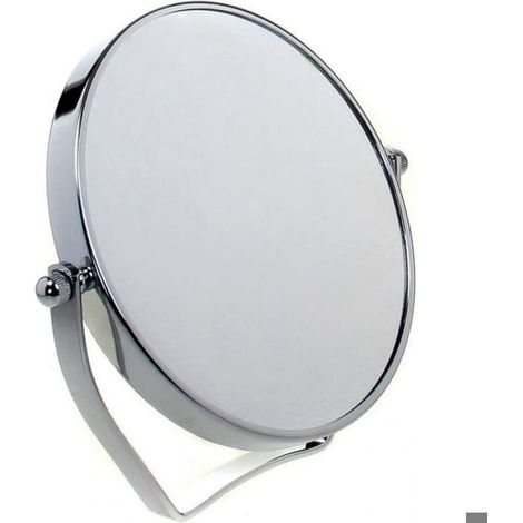Miroir grossissant 10x sur pied, compact 6", chrome – idéal maquillage précis (1/5)