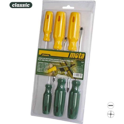 Jeu de tournevis MOTA - Plat et Cruciforme - 6 pcs - 39150 (1/3)