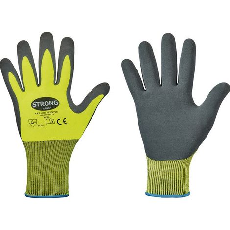 Guanti Flexter taglia 11 neo giallo/grigio EN 388 PSA II 12 PA (Per 12)