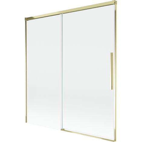 Mexen Rox paravent de douche 2 vantaux coulissants 150 x 150 cm, transparent, doré - 8C9-150-001-50-00