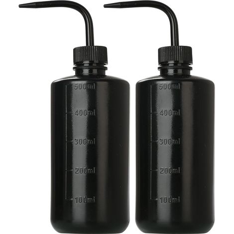 botellas de 500 ml con tapones curvos, ideales para regar suculentas y para usos medicinales, color negro. (1/5)