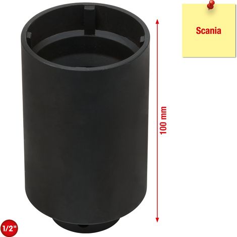 KS Tools 1/2 Nutmuttern-Schlüssel mit 4 Zapfen für Scania, Innenzapfen Ø 48 mm