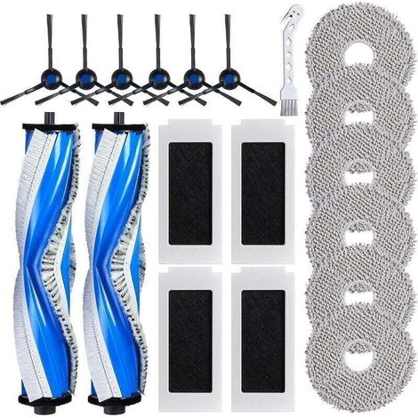 Accessoires Rechange pour ECOVACS T30 Omni/ T30 PRO Omni Aspirateur, XU, Kit d&39accessoires avec 2 Brosses Principales, 4 Filtres, (1/4)