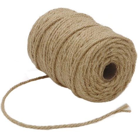 164 Fuß (ca. 50 Meter) 4 mm dickes, naturbraunes Juteseil, Juteschnur für Gartenarbeit, Kunsthandwerk, Heimdekoration und Verpackung