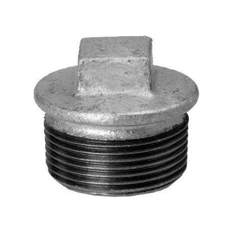 Hermann Schmidt Temperguss Stopfen 13290025 DN 25, 1", mit Rand, verzinkt (1/5)