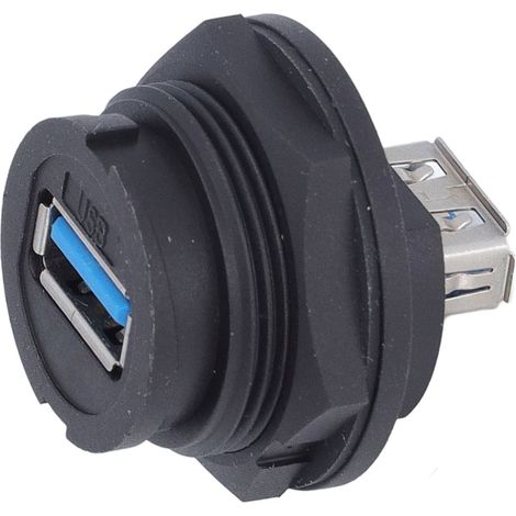 Connecteur USB 3.0 étanche, 16 cœurs, Type boucle de carte, prise femelle pour montage sur panneau (1/5)