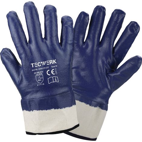 Guantes  Neckar  Talla 10  Azul Nitrilo  Recubrimiento Completo  EN 388  EPI II  TECWERK (1/2)