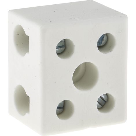 Rs Pro – Bornier de raccordement électrique 2 pôles – À visser – 16mm² – 76A – Céramique résistante jusqu'à +800°C – Lot de 5 (1/3)