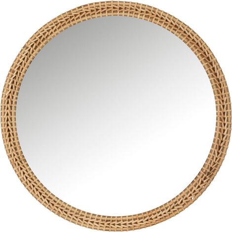 Miroir Mural Rond "Mariage du Sud" 75cm Naturel (1/2)
