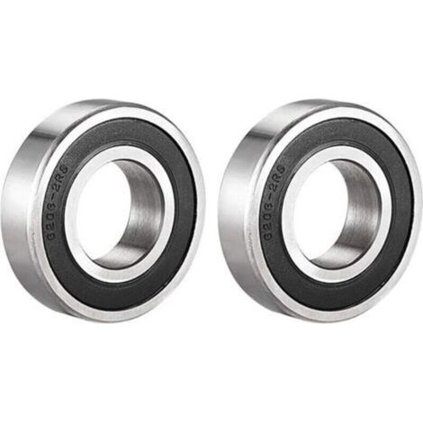 Roulements à billes étanches 6206-2RS (lot de 2), 30 x 62 x 16 mm, prélubrifiés, double étanchéité, en acier chromé, roulement à billes à gorge profonde 6206RS (1/4)
