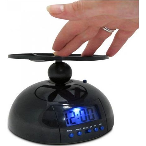 Réveil volant à affichage LED, réveil numérique avec fonction snooze, design hélice d'hélicoptère, cadeau original (1/3)