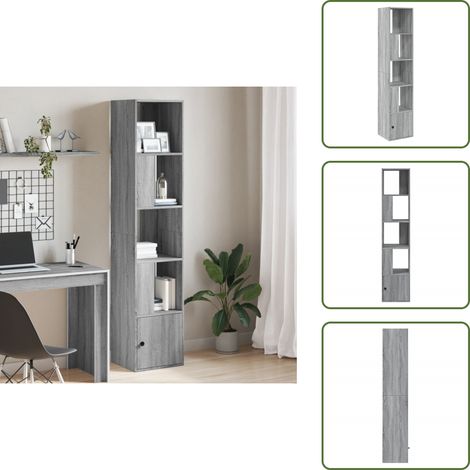 Bücherregal Grau Sonoma 40x36x189 cm Holzwerkstoff - Bucherregal - Regal Grau - Holzmöbel - Bücherständer - Aufbewahrung (1/5)