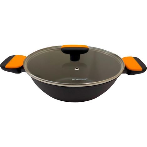 FACKELMANN guisera aluminio forjado ceramica soft 24 cm , Guisera de aluminio forjado cerámica Soft con tapa de vidrio 24 cm. -Marca: FackelmannGuisera con tapa antiadherente c (1/3)