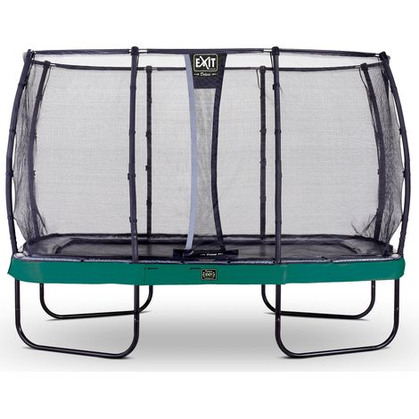 EXIT Elegant Premium Trampoline 8x14ft with Deluxe Safety Net – Green