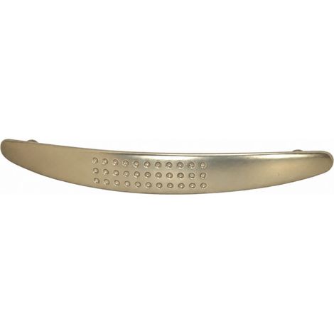 Poignée arrosoir Zamak nickelé satiné, L.156mm, H.17.5mm, P.28mm, entraxe 128mm, 1 pièce avec visserie.