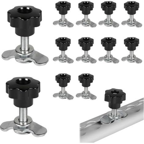 [JAMAIS UTILISÉ] 12x raccord à vis pour rail d'avion M8x45 raccord d'avion raccord d'avion noir star grip accessoires de raccord à vis d'avion embout pour rails d'arrimage 500daN raccord à vis d'avion (1/5)