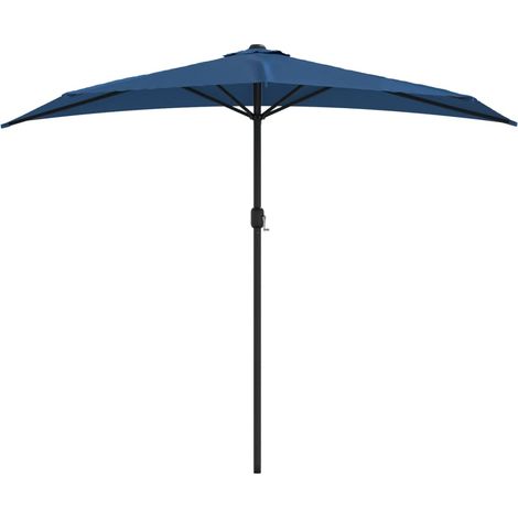 Balkon-Sonnenschirm Alu-Mast Blau 270x144x222cm Halbrund vidaXL (1/4)