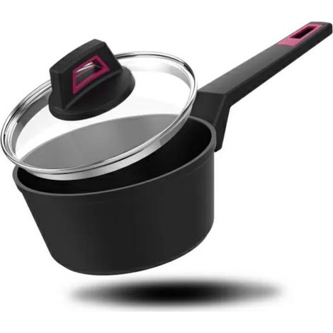 Taurus Best Moments Cazo 18 - Cazo de aluminio forjado. 18 cm diámetro. mango ergonómico. apto para todo tipo de fuegos. recubrimiento antiadherente. apto para lavavajillas. libre PFOA. negro (1/3)