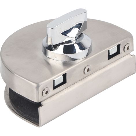 Serrure à pression pour porte vitrée 10‑12mm, inox, parfaite pour salle de bains et espace bureau (1/5)