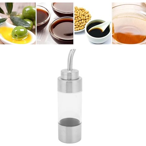 Bouteille portable en acier inoxydable 304 pour huile et vinaigre avec fenêtre transparente, style restaurant et cuisine, 5 (1/5)