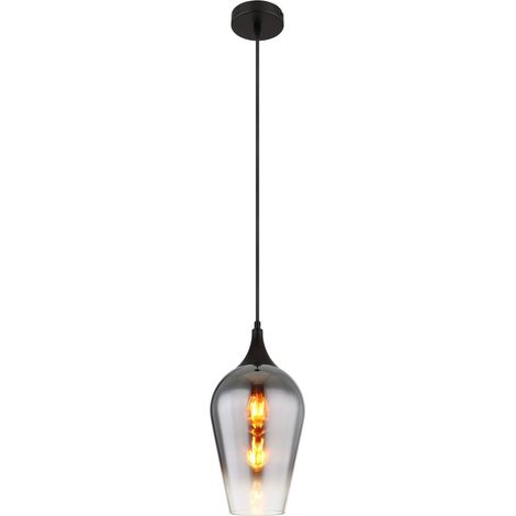 Globo - lampada a sospensione - LAVUS - nero - vetro - Ø 18cm -
