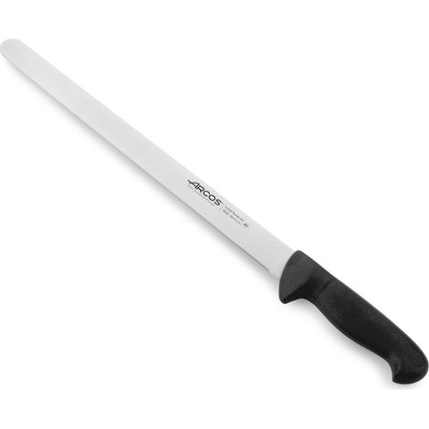Cuchillo de fiambre Arcos Colour - Prof  293525  de acero inoxidable Nitrum y mango ergonómico de Polipropileno de color negro y hoja de 35 cm, funda display (1/5)