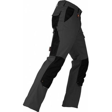 Kapriol – Pantalon de travail TÉNÉRÉ PRO gris-noir – Résistant en tissu élastique – Poches renforcées et bandes réfléchissantes – Taille M (1/5)