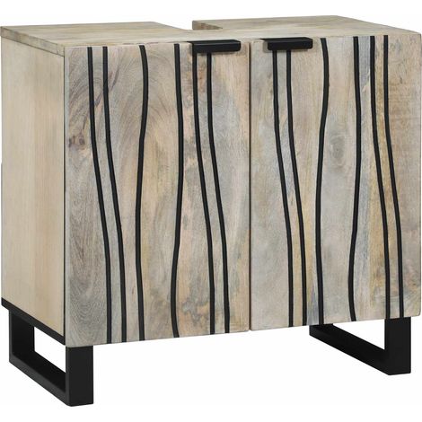 Maison Exclusive - Waschbeckenschrank mit Regal Weiß 62 x 33 x 58