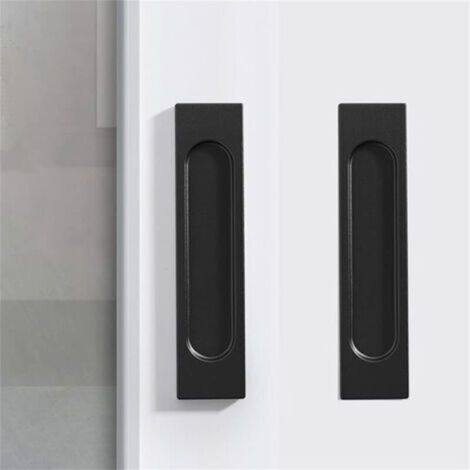 2 tiradores autoadhesivos para puertas correderas, tiradores para muebles sin necesidad de taladrar, color negro.