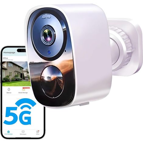 2K/3MP Caméra Surveillance Extérieur sans Fil à Batterie, Double Bande Wi-FI 2.4G/5GHz, Audio Bidirectionnel,Détection de Mouvement, Vision Nocturne en Couleur, IP66, Stockage Cloud Gratuit (1/5)