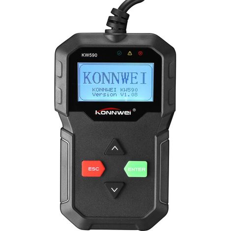 LIFCAUSAL KW590 - Escáner OBD2 profesional para coche con herramienta de diagnóstico CAN, funciones EOBD/OBD2 completas y detección de luz de verificación del motor universal para vehículos posteriore (1/4)