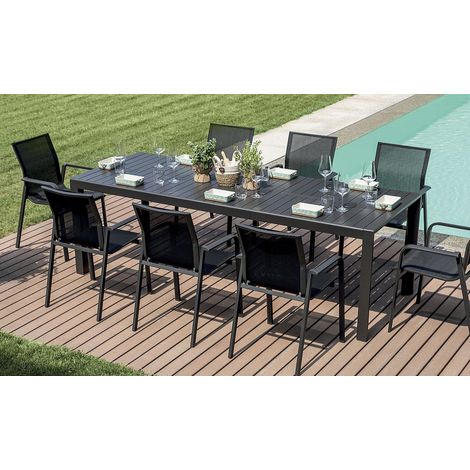 Tavolo in alluminio allungabile, con gambe scorrevoli color antracite MALIGI HOME MG-FRANCESCA Antracite (1/4)