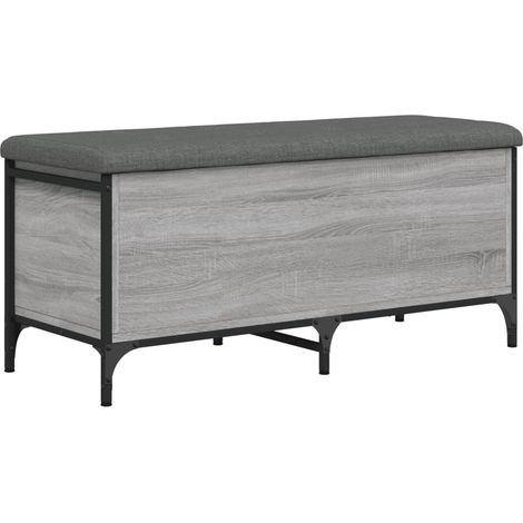 Panca con vano portaoggetti e cuscino del sedile 102 x 42 x 45 cm pannelli in derivati del legno color sonoma grigio DEC024795