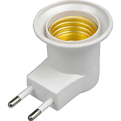 E27-Fassungsadapter mit Schalter, Standard-Schraubfassung aus Kunststoff, Steckeradapter für Haushaltsglühbirnen, 1 Stück, europäischer Stecker (1/5)