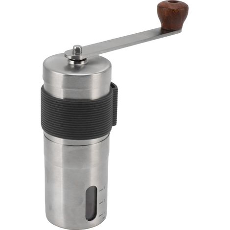 Moulin à café manuel portable en acier inoxydable, broyeur à grains pour maison, bureau et voyage - Noir (1/5)