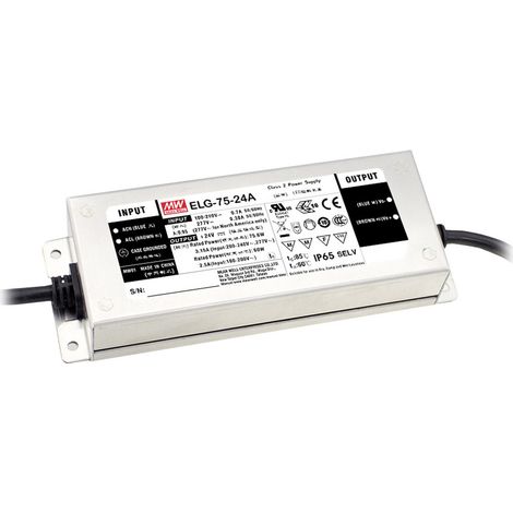 MEAN WELL ELG-75-48AB-3Y LED-Treiber Konstantspannung 76.8 W 800 mA - 1.6 A 43.2 - 52.8 V/DC 3 in 1