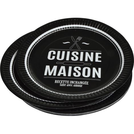 Set de 10 assiettes en carton 23 cm Ma cuisine