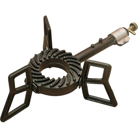 Réchaud à gaz en fonte 6,5 kW, trépied, 52 x 35 x 17 cm