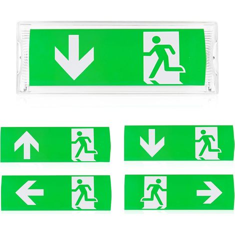 Bloc autonomie de secours LED étanche IP65 Éclairage de sécurité pour établissements publics avec batterie 3h et 4 pictogrammes (1/5)