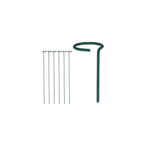 Pflanzenstütze mit Ring – 6er-Set – wetterfest – Metallstab – 80 cm – Crezuo